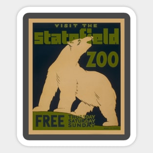 Vintage Zoo Poster Polar Bear Sticker